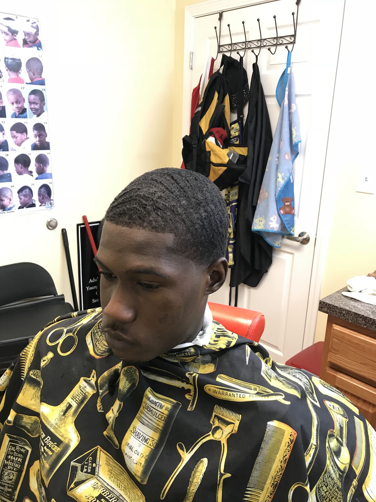 Crisp waves with a clean line-up, fresh cut in the shop